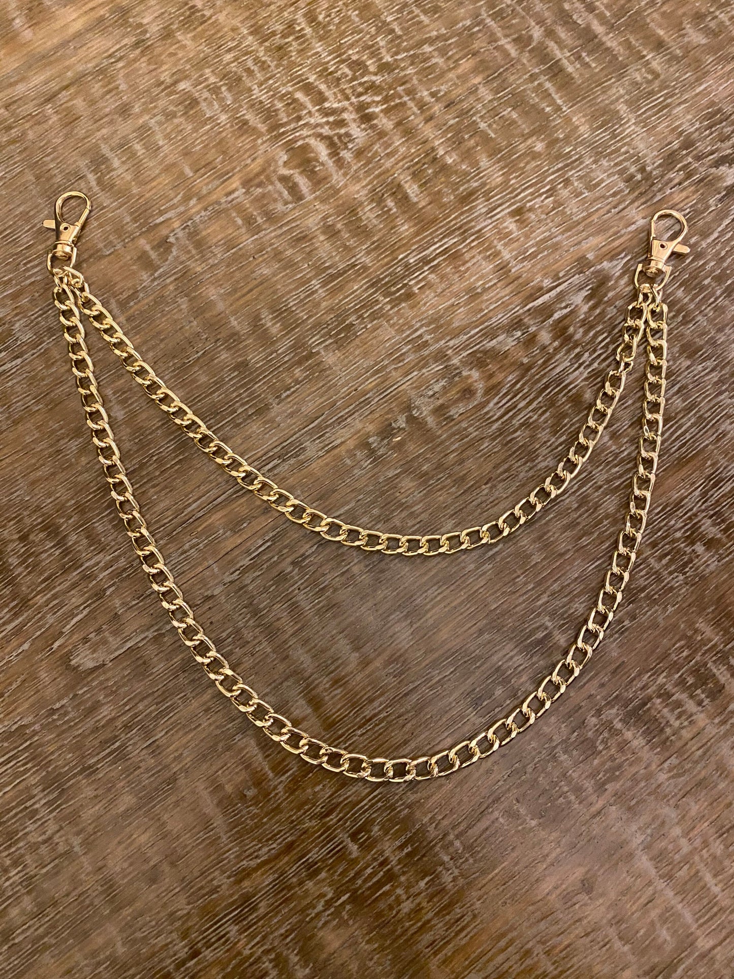 Layered Jeans Chains, Street Fashion, Hip Hop, 2 size selection, Silver, 2 Layers, Gold, Silver
