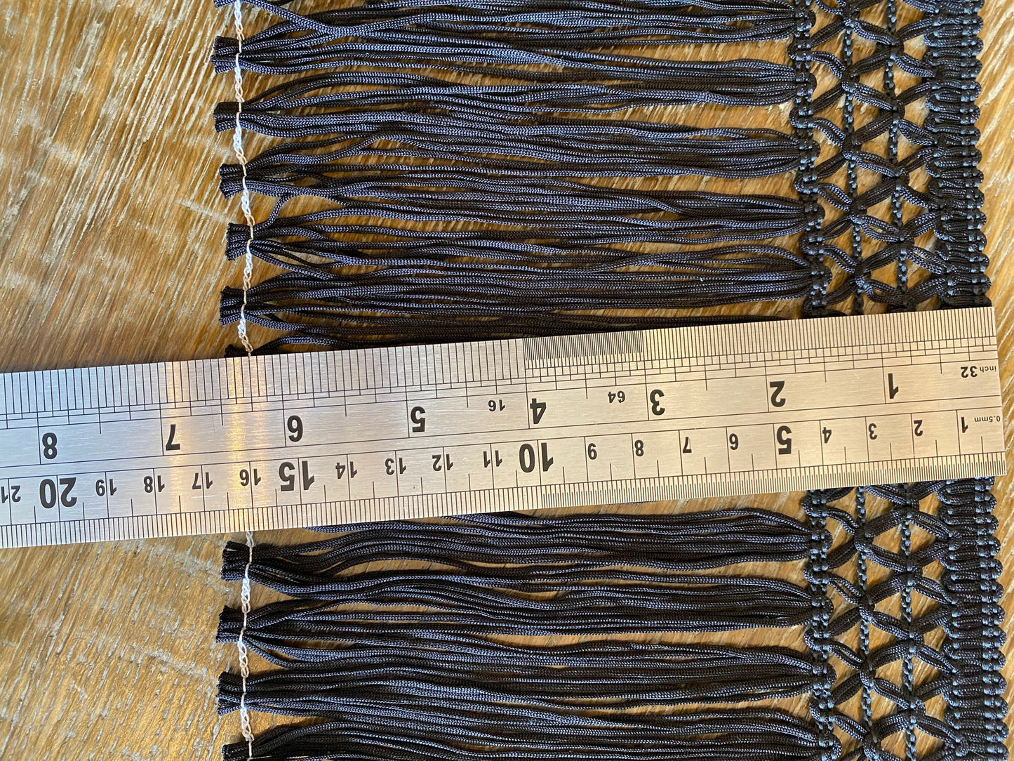 Black or Ivory Polyester Fringe Trimming, 6.5” Wide, UK Made