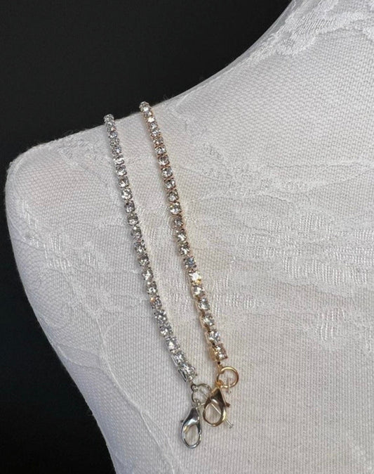 Diamanté Strap, Rhinestone Strap, Silver chain strap, 29cm (11.5”) Long, Rhinestone Strap, Bra Strap, Replacment Strap, Gold, Silver, Bags