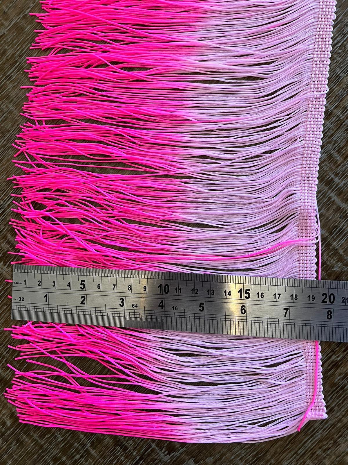 Ombre Tassel Fringe Trim, Two-Toned, 7.5" Wide, Per Yard
