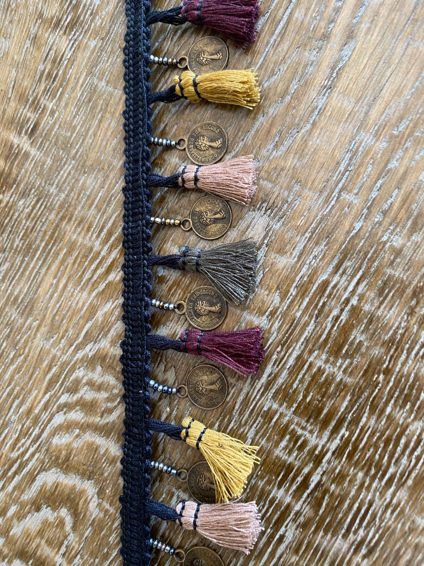 Vintage Style 2" Tassel Coin Trim, Furnishing & Clothing