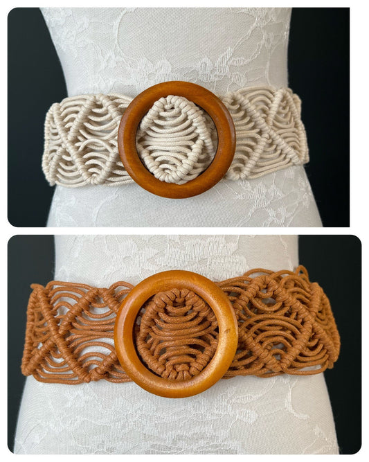 Belt, Corded Belt, Warm Tan, Ivory, Belts, Size UK 8- 16, FAN Fashion, Accessories, Exclusive Belts, Ethically Made Belts