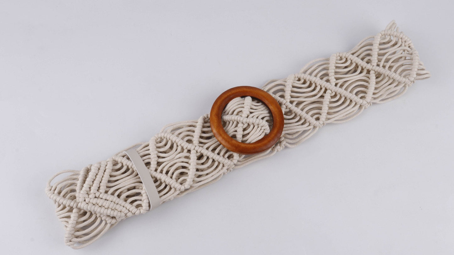 Belt, Corded Belt, Warm Tan, Ivory, Belts, Size UK 8- 16, FAN Fashion, Accessories, Exclusive Belts, Ethically Made Belts