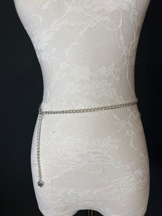 X-long Chain Belt, Silver Chain Belt, Fashion Belt, Fashion Accessory, UK sizes 4-32