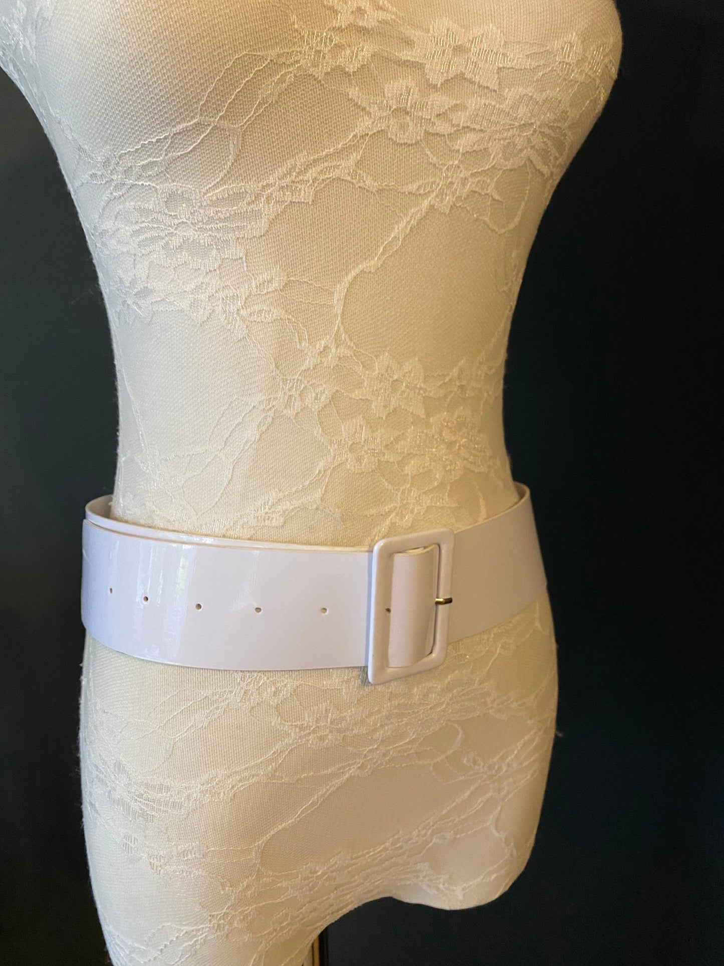 White Wide Dress Belt (UK 8-12, 40” Long)