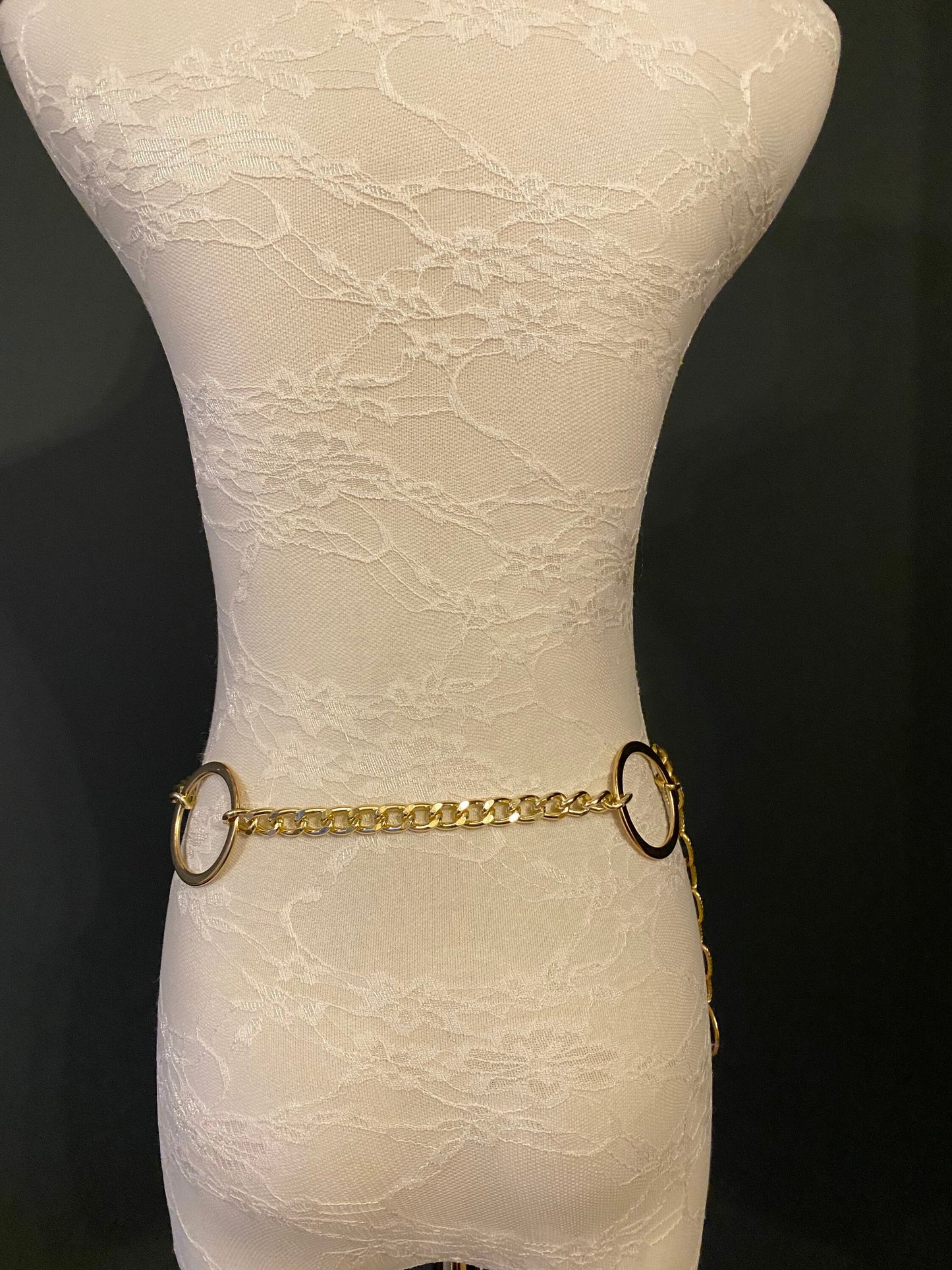 Gold Ring Chain Belt, FAN Fashion, Adjustable Waist