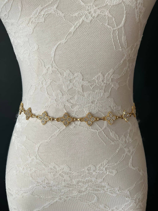 X-long Belt, Rhinestone Chain Belt, Fashion Belt, Vintage Style Belt, Diamanté Chain Belt, Belt Accessory, FAN Fashion Exclusive