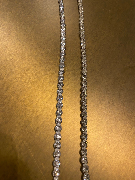 Diamante Rhinestone Trim on Cord, Sew-On Crystals