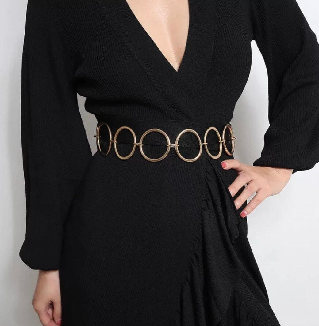 X-long Belt, Ring Belt, Fashion Belt, Silver Ring Belts, Silver or Gold, UK Sizes 4-36