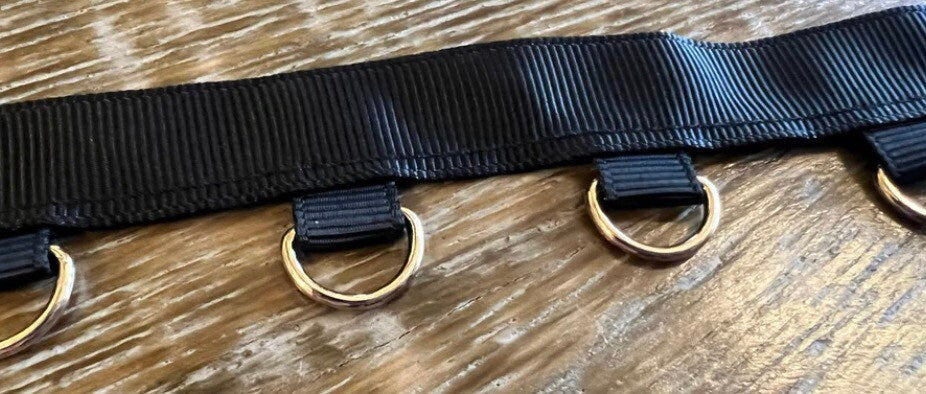 Metal D ring Tape, D Rings on Tape, Gros Grain D Ring Tape, Silver D Rings, Gold D Rings