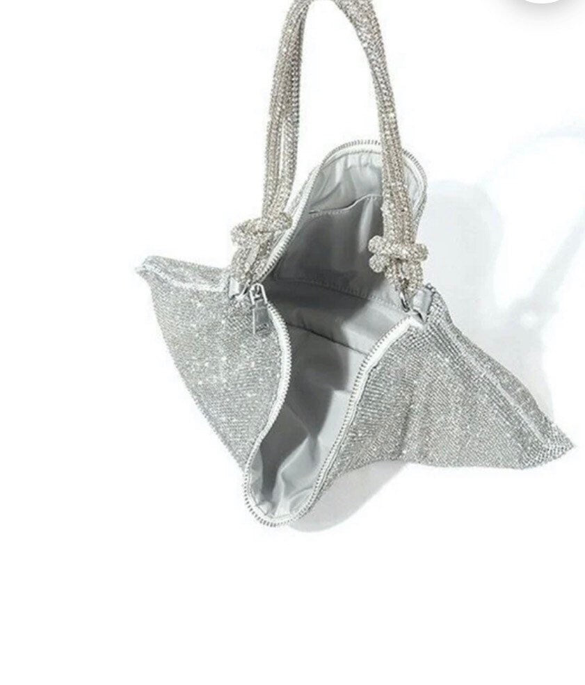 Silver Shiny Sparkly Rhinestone Mesh Bag, Purse, Clutch, Handbag, Party, Bridal, Bridesmaid, Evening Bag, Gold, Silver, Black