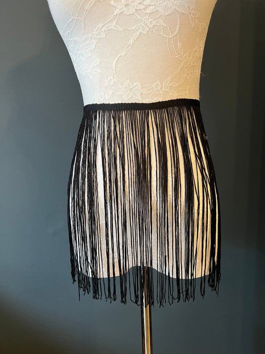 12” Drop Fringe Trim, Black or White Tassel Trim