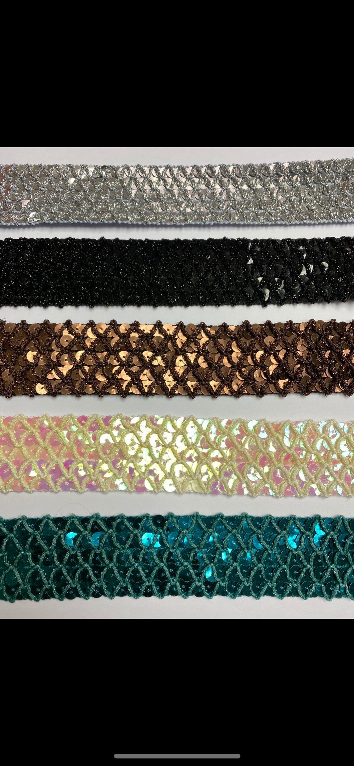4cm Rigid Sequins & Lurex Trim