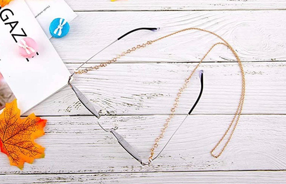 Glasses chain, Rhinestone glasses chain, silver, gold, men’s, ladies, handmade