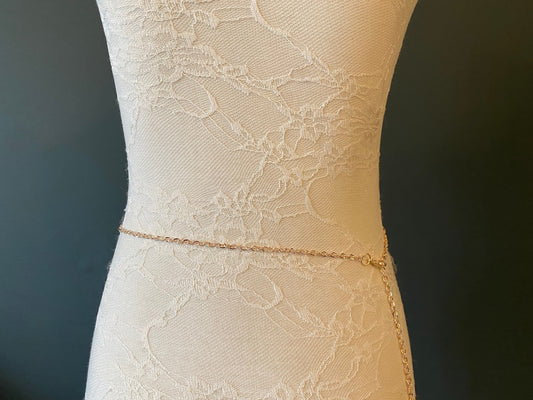 X-long Rose Gold Chain Belt, Quality Chain Belt, Rose Gold Finish, UK Sizes 2-36