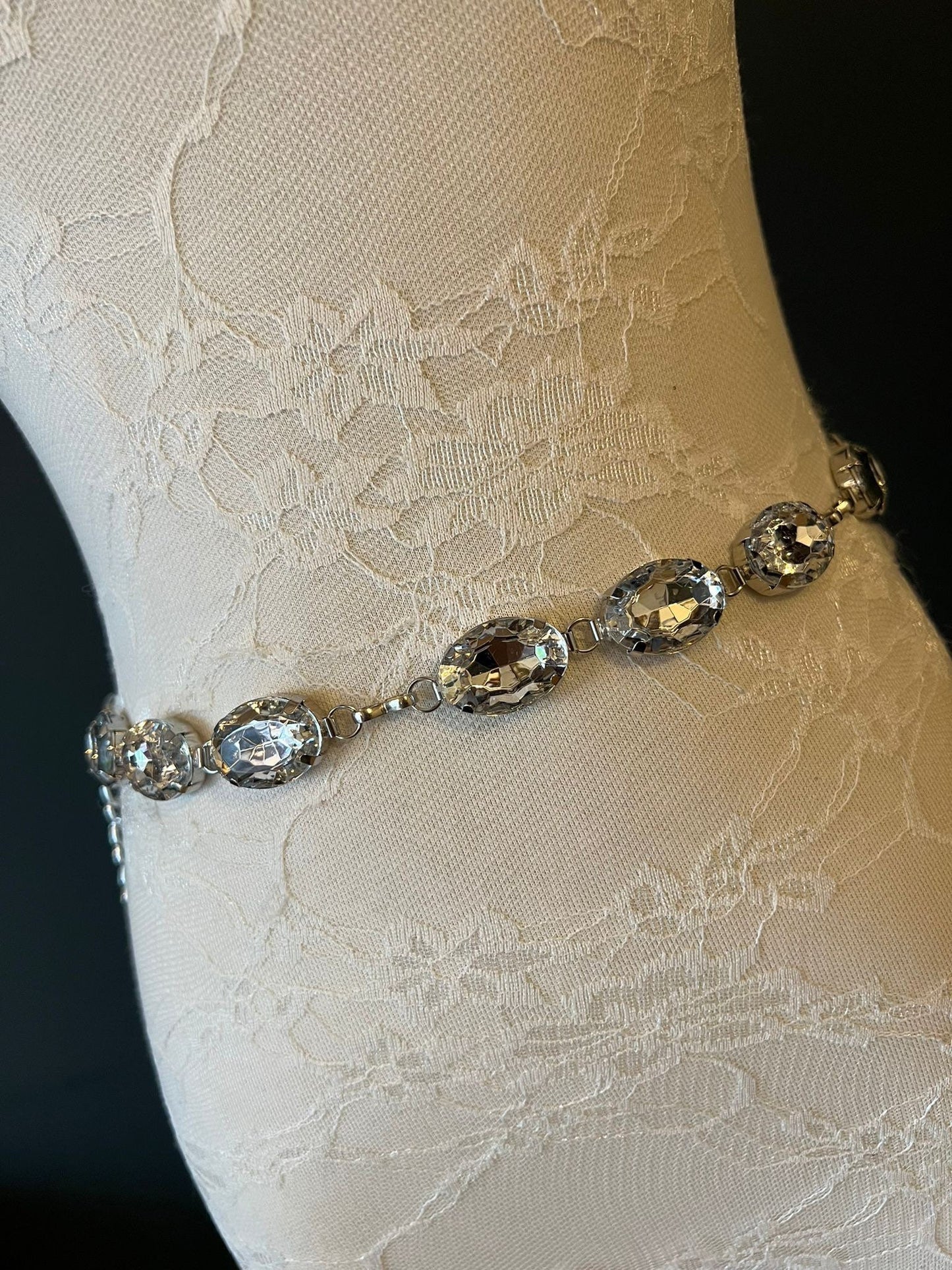 X-long Belt, Jewel Belt, Silver Jewels, Bridal, Clothing, Accessory, UK Sizes 2-36