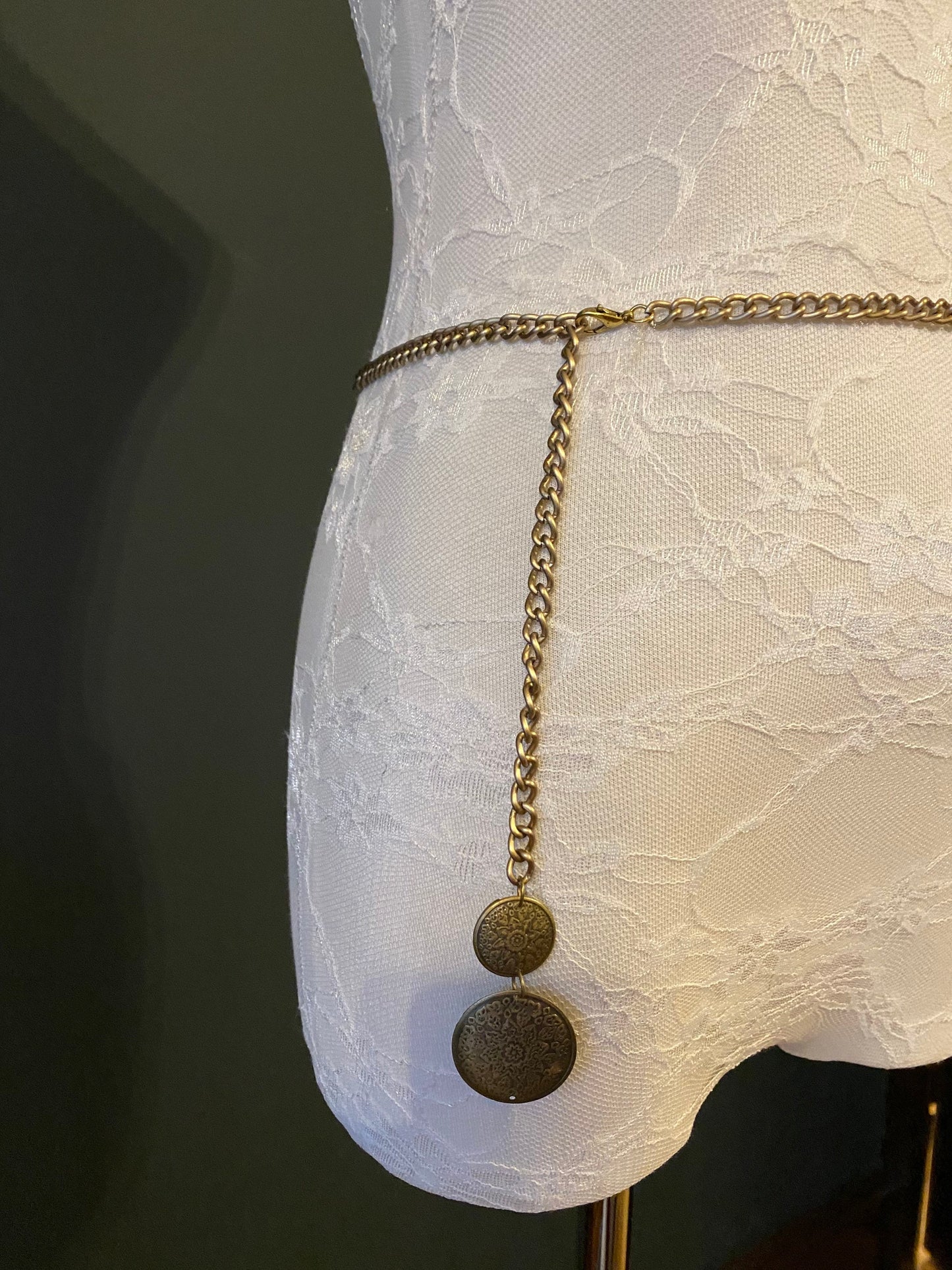 X-long Belt, Antique Brass, Elegant Belt, Dress Belt, Accessory, FAN Design, Teen Sizes, Plus Sizes, 18”-60”
