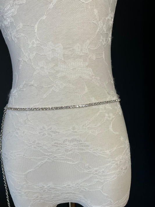 X-long Belt, Silver Rhinestone Belt, Bridal, Fashion, Swimwear, Belt, Silver, Gold, Plus Sizes, UK 2-36
