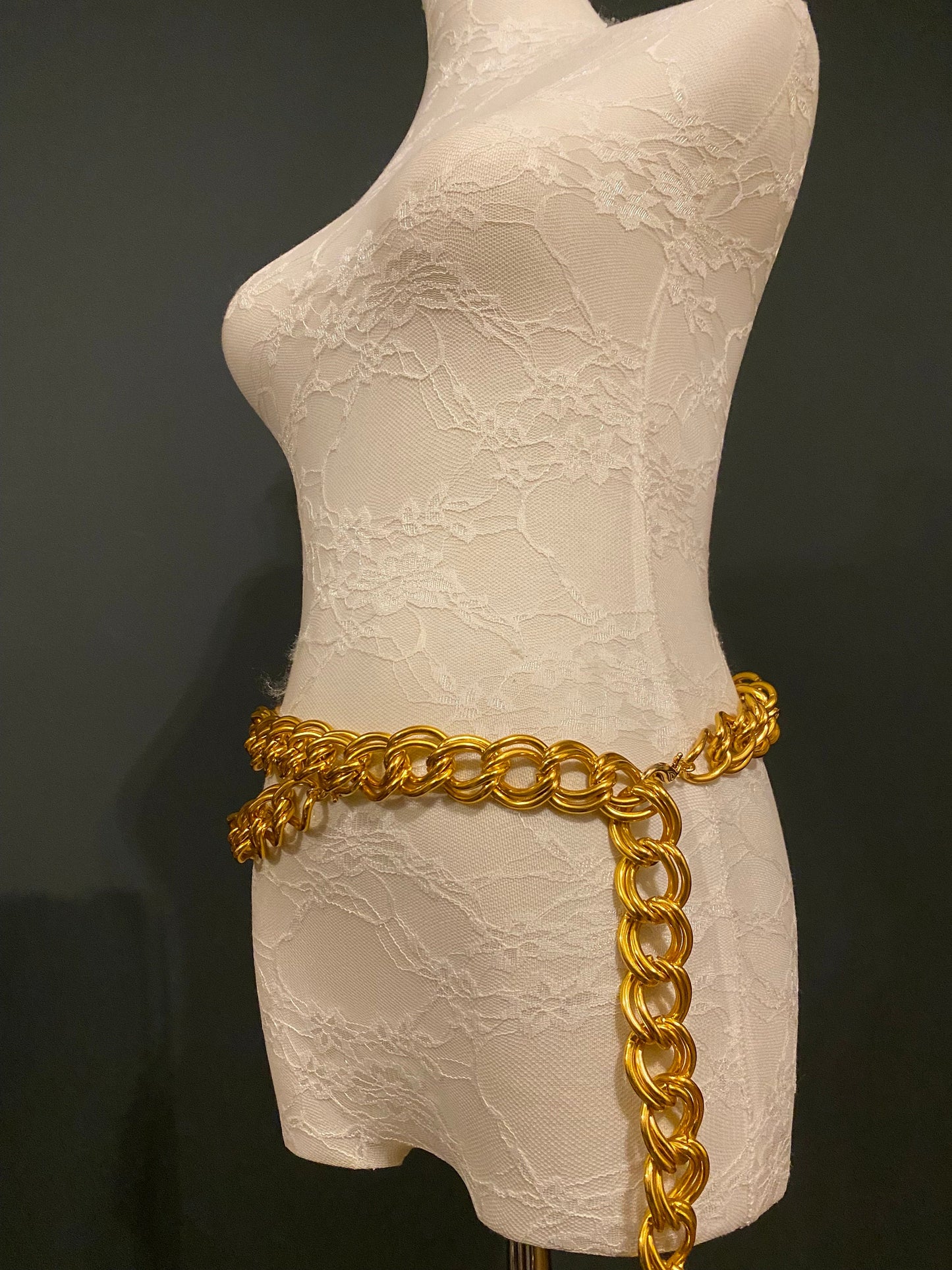 X-long Chunky Double Layer Chain Belt, Heavy Chain Belt, Silver, Gold, Fashion Belt, UK Sizes 2-36