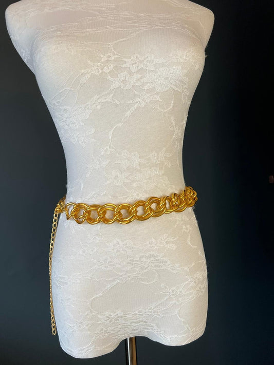 X-long Chunky Chain Belt, Heavy Chain Belt, Silver, Gold, Fashion Belt, UK Sizes 2-36