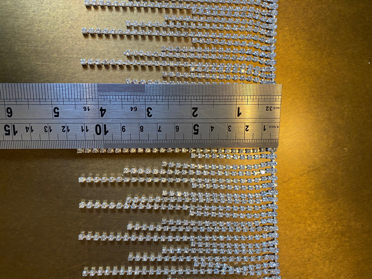 11.5cm Wide, Diamanté Fringe Trim, Rhinestone Fringe Silver Crystals, Fashion Fringe, Diamanté Trim, Rhinestones, Fringe, Silver