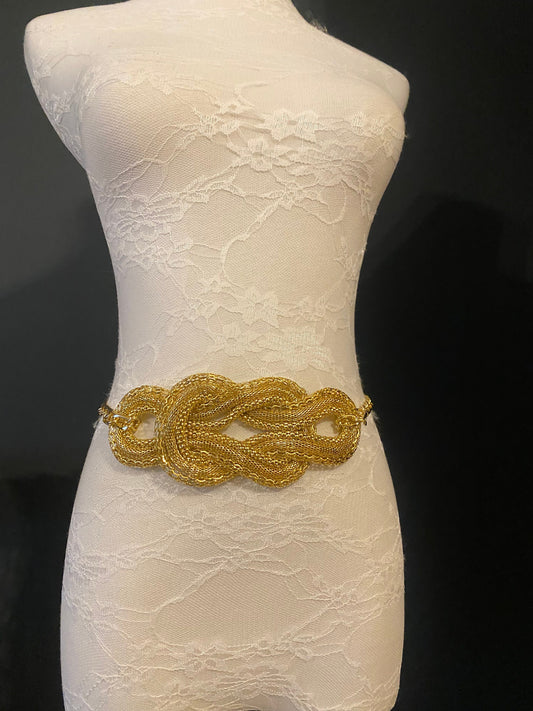 X-long Chain Belt, Gold Buckle Chain Belt, FAN Design, Fashion Belt, Exclusive