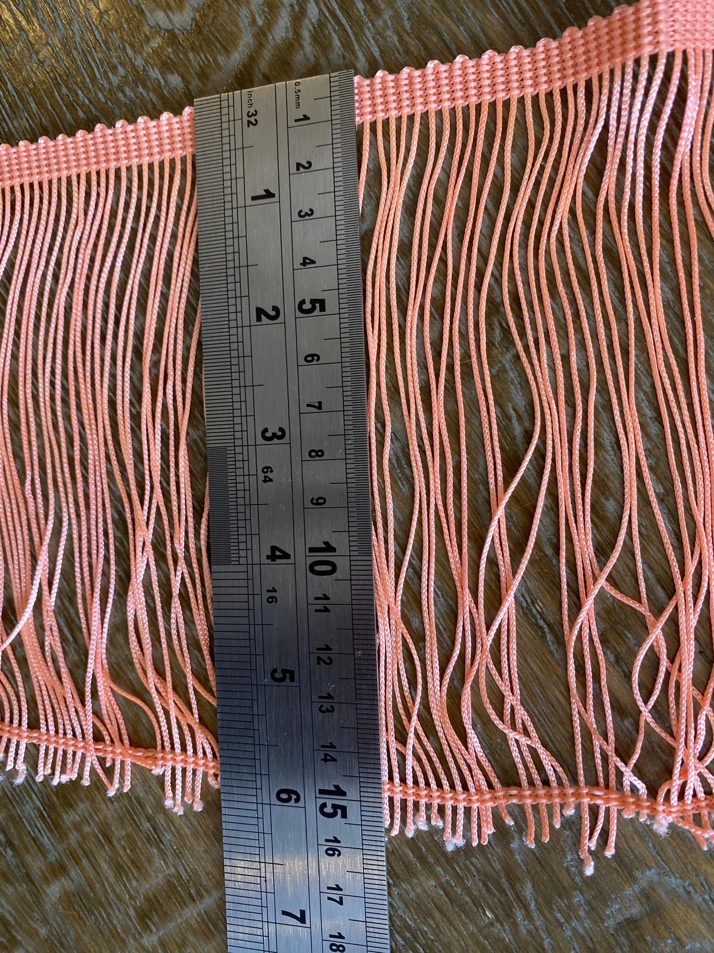 Bright Orange Fringe Trim, 6" Long, Boho Clothing Embellishment