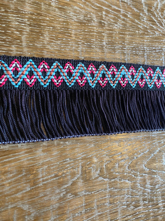 Fringe, Woven Tape Cringe, Black, 6cm Wide, Clothing, Crafts, Home, Furnishings