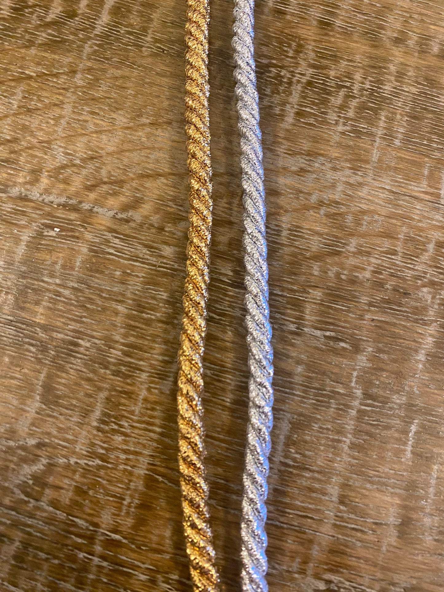 Lurex cord, Silver Lurex, Gold Lurex, 8mm Thick Cord