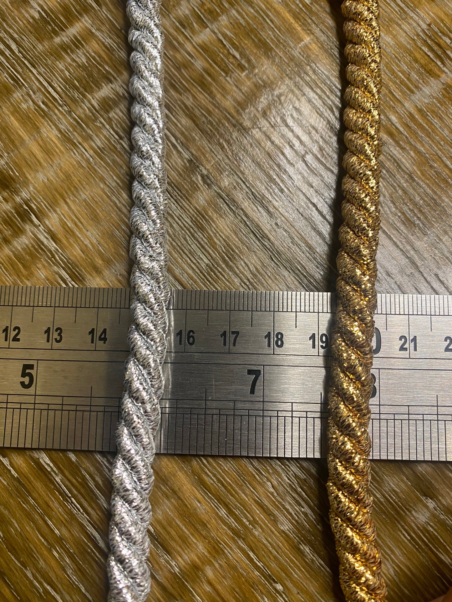 Lurex cord, Silver Lurex, Gold Lurex, 8mm Thick Cord