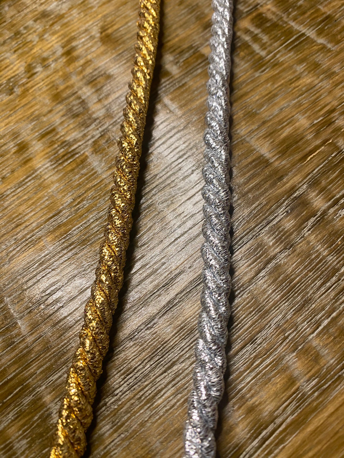 Lurex cord, Silver Lurex, Gold Lurex, 8mm Thick Cord