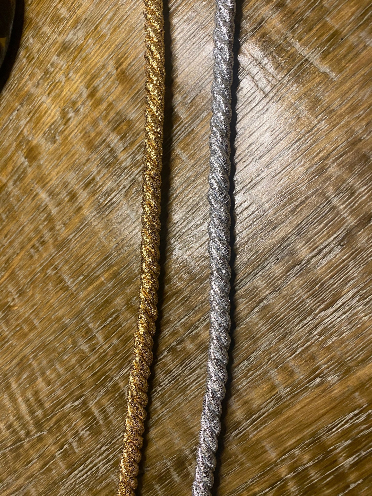 Lurex cord, Silver Lurex, Gold Lurex, 8mm Thick Cord