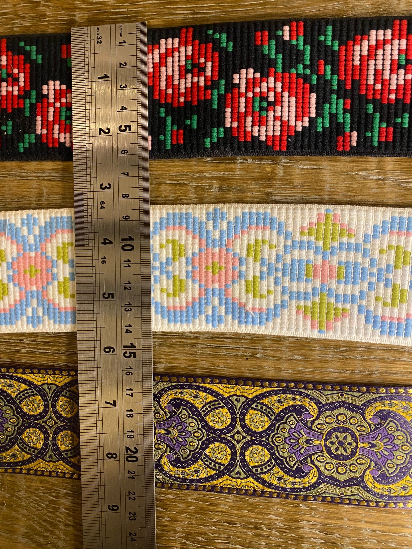 Patterned Woven Tape, Floral & Geometric Trim, 5.5-6cm Wide