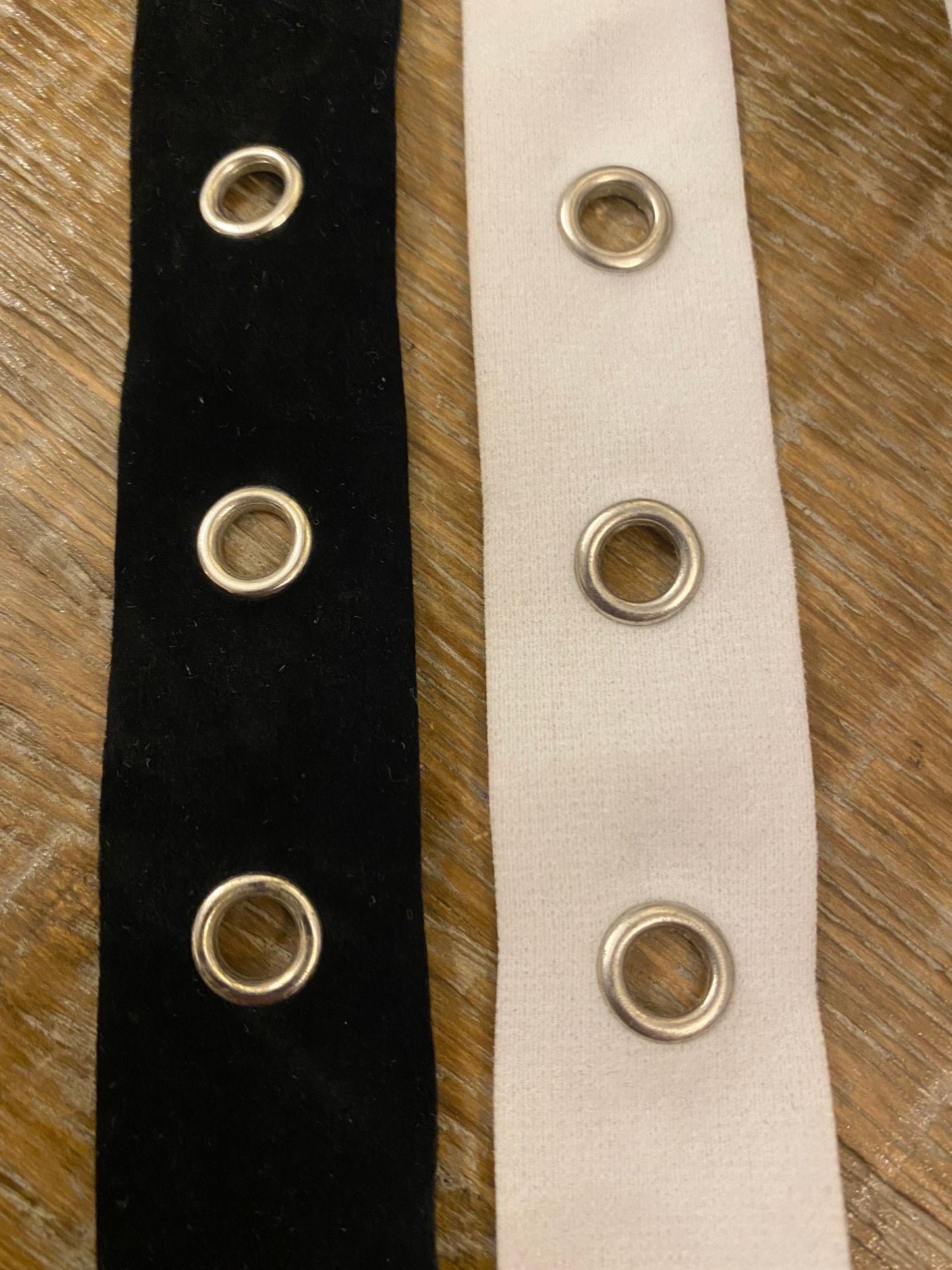 Eyelet tape, 25mm Wide Eyelet Tape, 1”, Soft Faux Velvet material, 32mm Spaced eyelets, Quality Eyelet Tape, Black, White