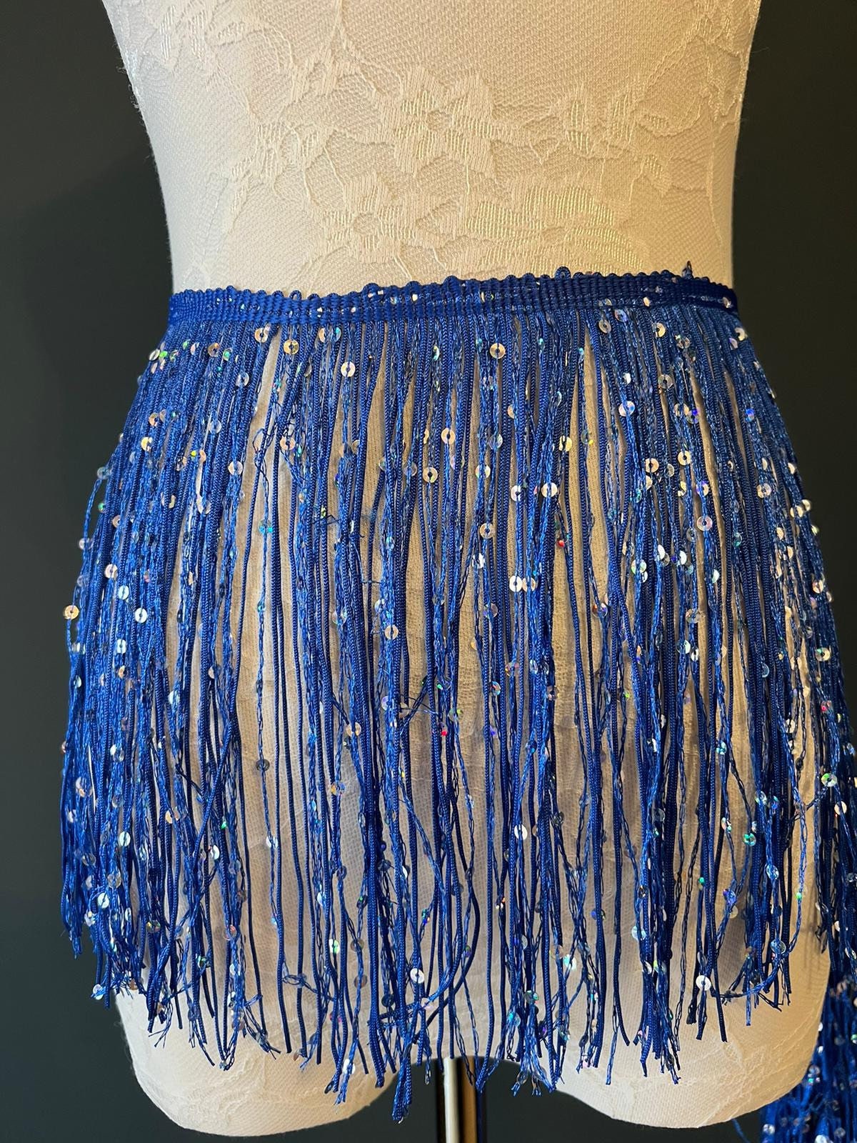 Fringe, Fringe With Sequins, Sequinned, Sequin Fringe, Dance, Costumes, Fashion, Party, Dress Fringe, 20cm, 8 inch, 8 Colours, Green