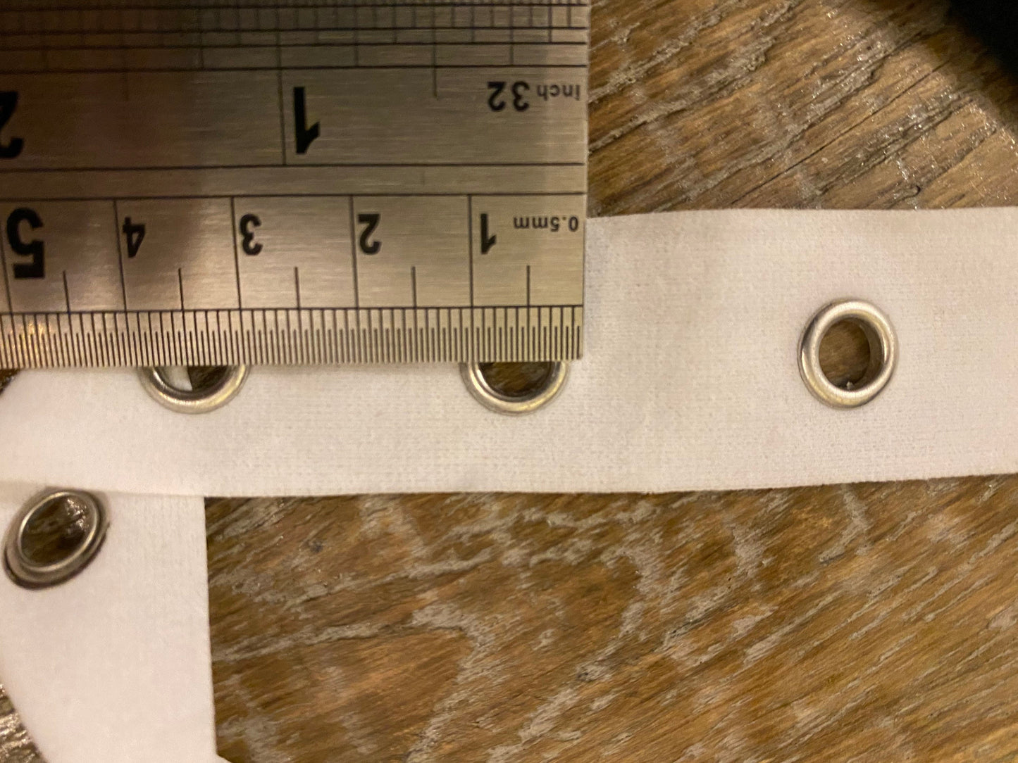 Eyelet tape, 25mm Wide Eyelet Tape, 1”, Soft Faux Velvet material, 32mm Spaced eyelets, Quality Eyelet Tape, Black, White