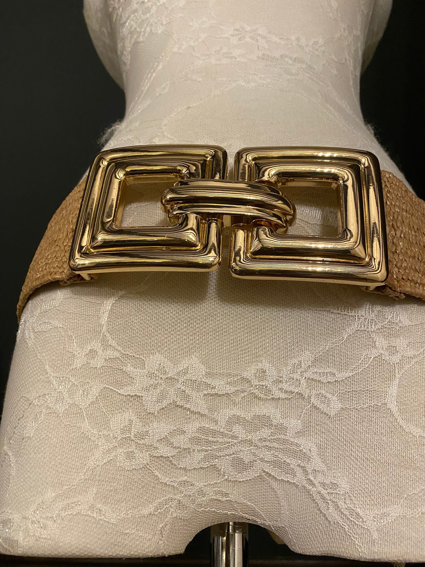 Raffia Belt, Gold Buckle Belt, Fashion Belt, Summer Belt