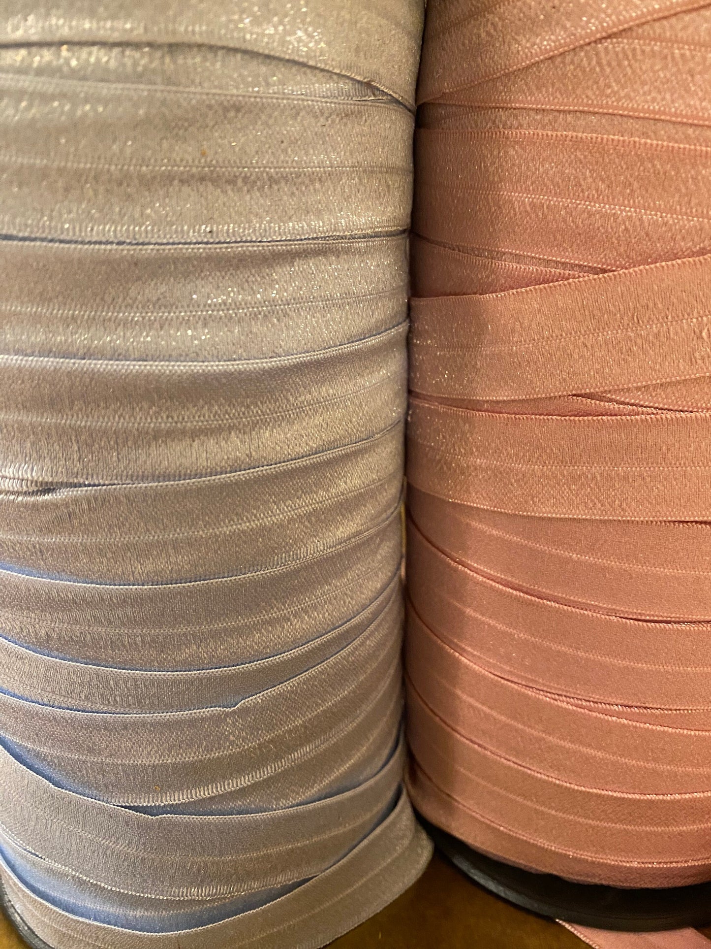 18mm Wide Elastic, Folding Elastic, Satin Binding, Headband, Craft, Pink, Baby Blue