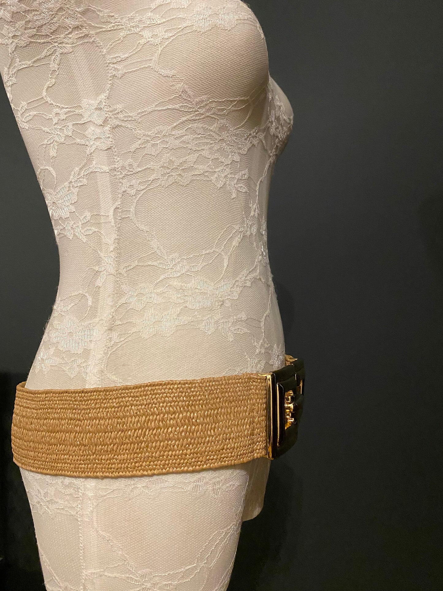 Raffia Belt, Gold Buckle Belt, Fashion Belt, Summer Belt