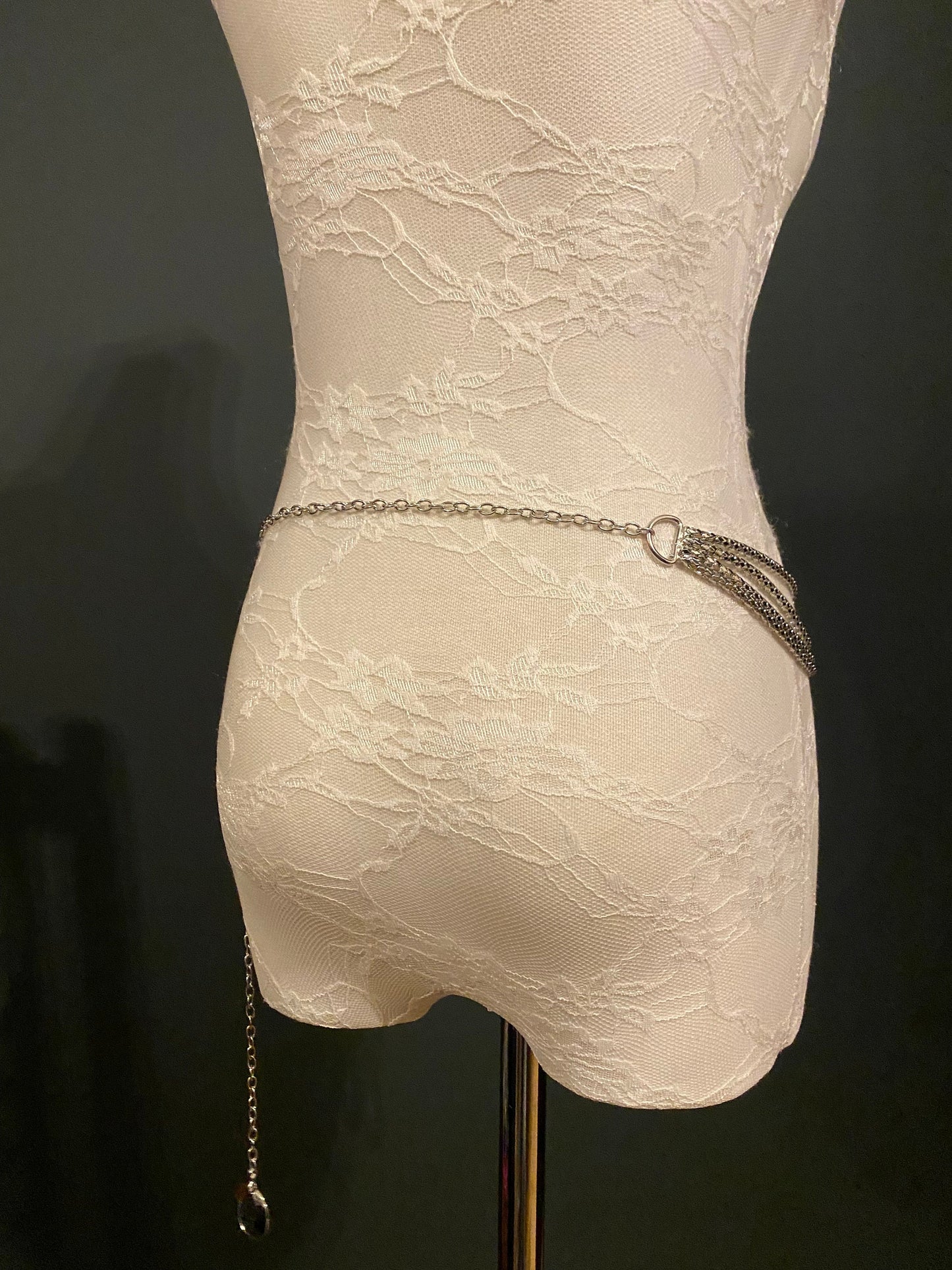 X-long, Metal Chain Detailed Belt, Silver Metal Fashion Belt, FAN Design, FAN Exclusive