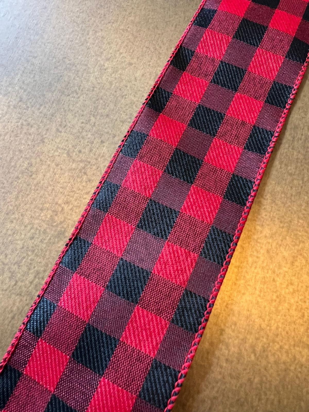 Christmas Wire Edged Ribbon, Holiday Decor, 2.5" Wide