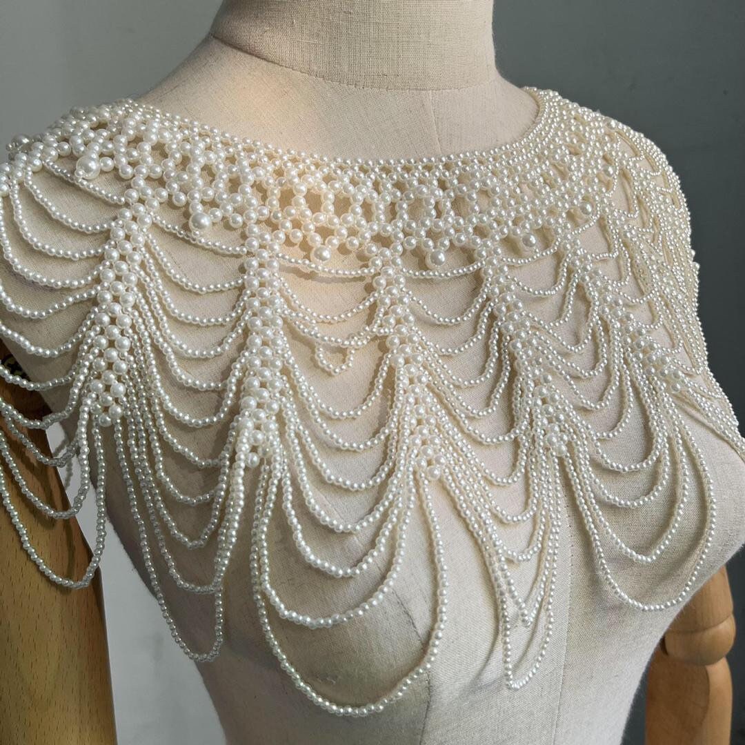 Pearl shoulder chain body jewellery, bridal, ivory, cream, pearls, wedding, Pearl shoulder chain body pearls