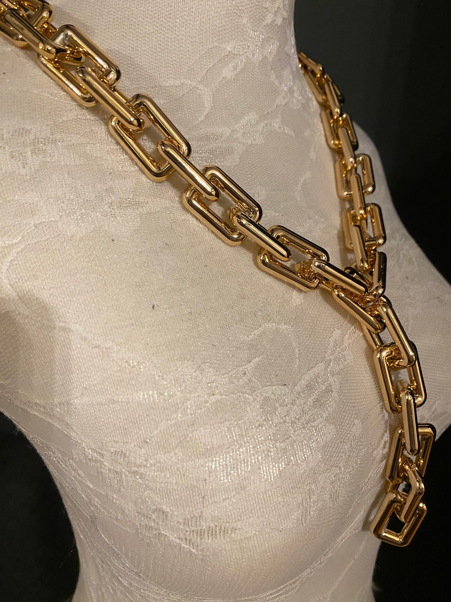 Handmade Rose Gold Chunky Link Necklace, Oversized Chain
