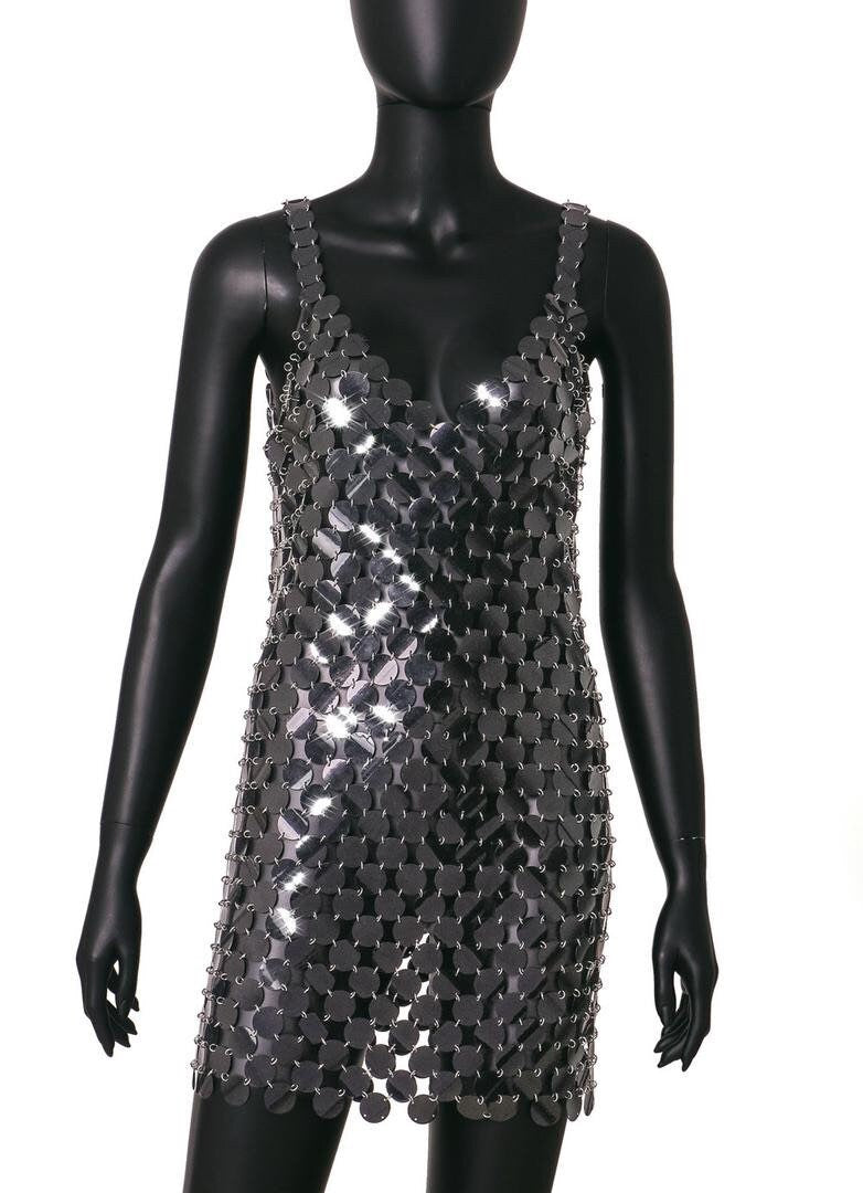 Embellished mini dress, Black Discs, Fashionable Dress