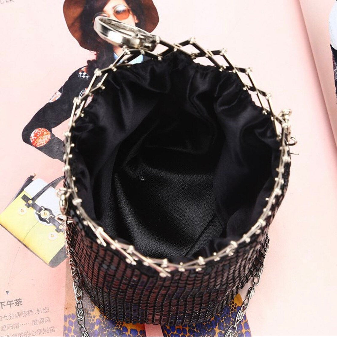 Handbag, Chainmail Handbag, Black, Fashionable Handbag