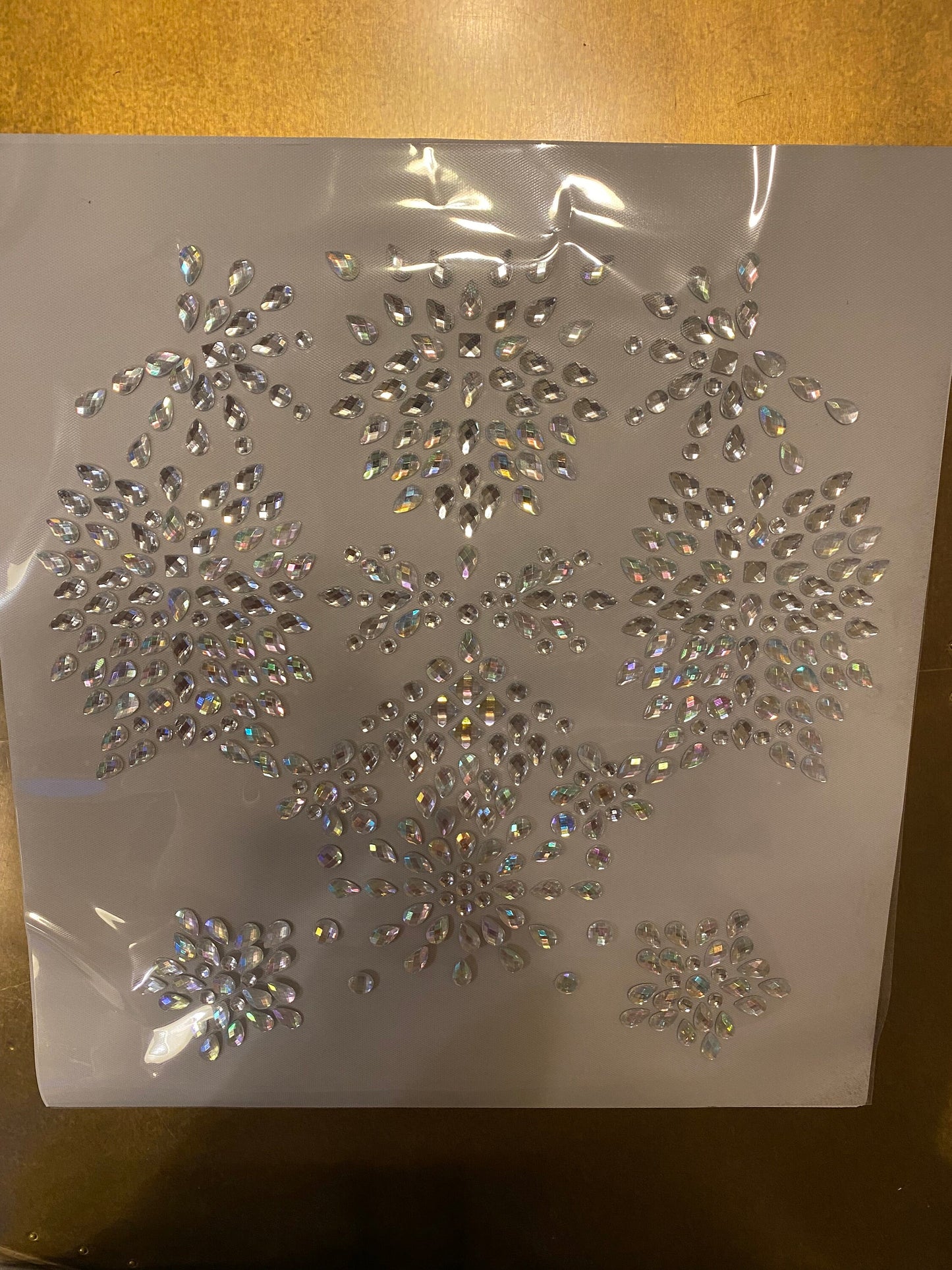 Jewel Hotfix, Iron on Hotfix Rhinestones, Iridescent Jewels, 12”x12”