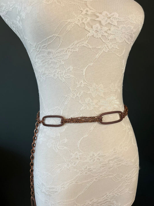 X-Long Chain belt, UK 4-30, Unusual Chain Belt, Antique Copper Finish, Quality, Fashion Belt, Plus Sizes, FAN Fashion, Plus Sizes, Gift