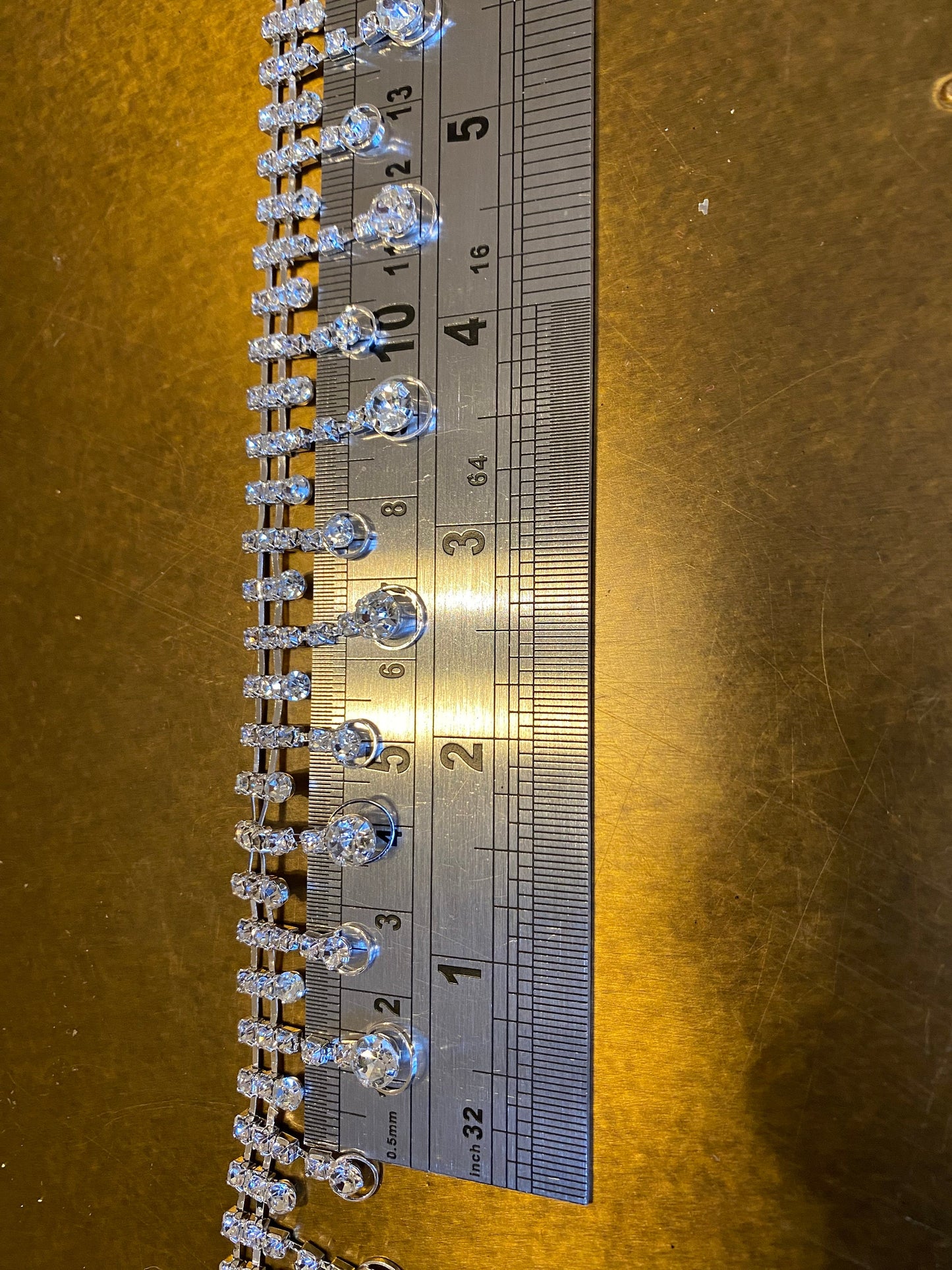 Diamanté Trim, 2.8cm Wide Rhinestone Fringe, Wedding, Bridal, Silver, Headwear, Fashion, Jewel Trimming, High Quality