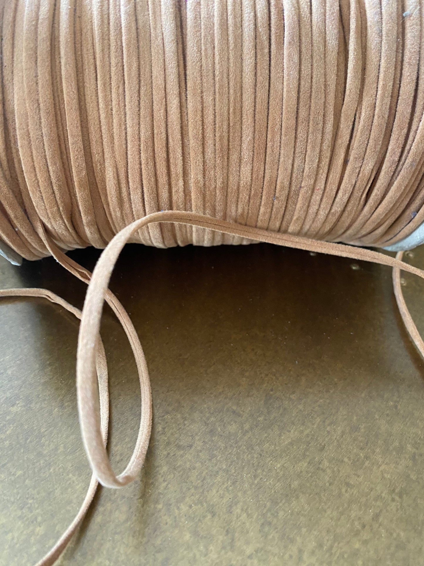 10mts Faux Suede Flat Cord, UK Made, Quality, Light Tan