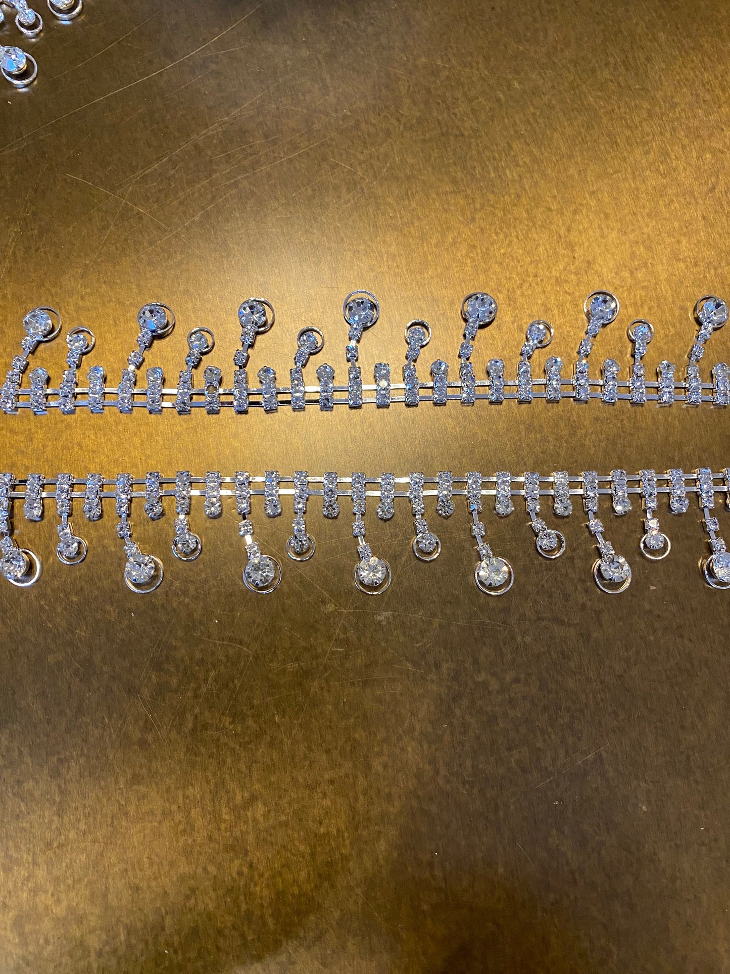 Diamanté Trim, 2.8cm Wide Rhinestone Fringe, Wedding, Bridal, Silver, Headwear, Fashion, Jewel Trimming, High Quality